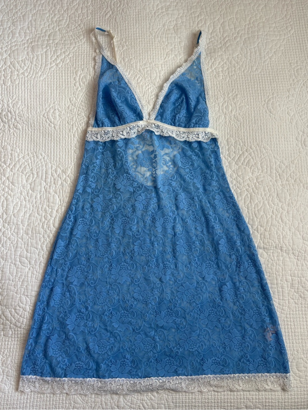 Vintage 2000s Babydoll Lace Slip Dress Coverup